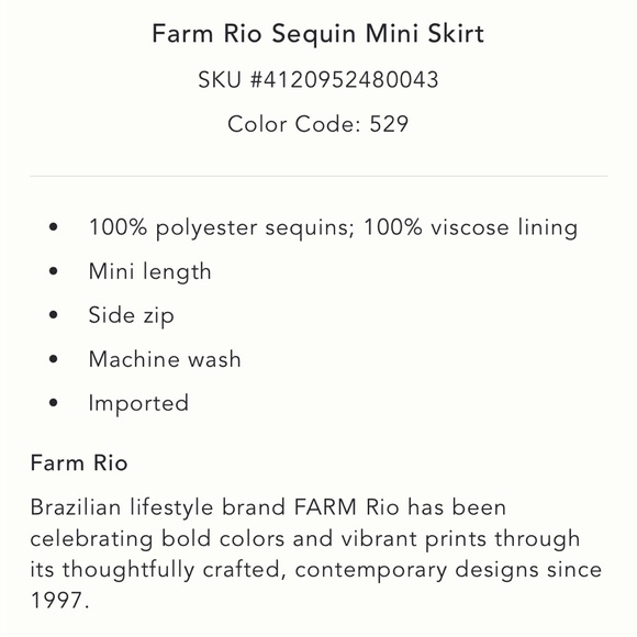 ✨ Farm Rio Sequin Mini Skirt Sz XL - Picture 7 of 7